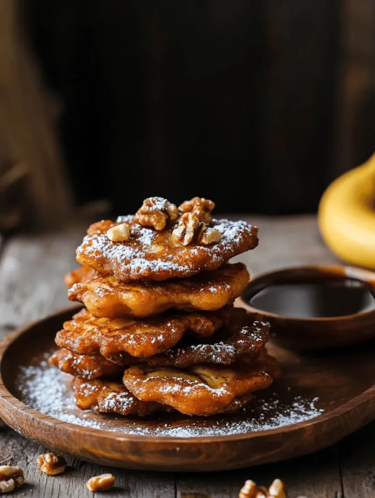 Banana fritters are a delightful treat that embody the perfect balance of sweetness and comfort, making them an irresistible snack or breakfast option. Originating from various culinary traditions worldwide, these fritters typically consist of ripe bananas mixed into a batter and then fried until golden brown. Their crispy exterior and soft, sweet interior create a satisfying contrast that appeals to both children and adults alike.