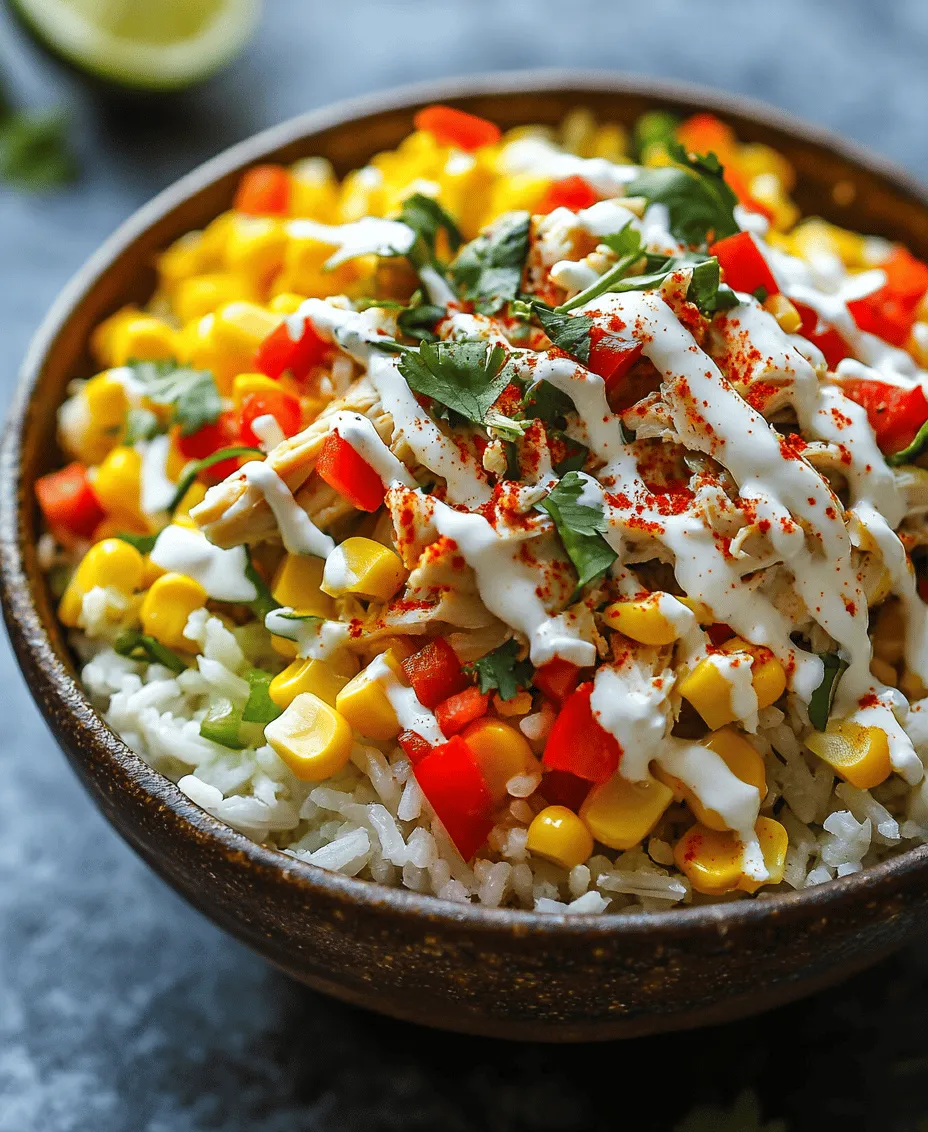 The Easy Street Corn Chicken Rice Bowl is a versatile recipe that can easily adapt to your preferences or whatever you have on hand. Whether you’re cooking for a family of four or just yourself, this dish can be scaled up or down, making it a perfect solution for meal prep or a spontaneous dinner. The combination of flavors—sweet corn, tender chicken, and a tangy dressing—creates a satisfying harmony that is hard to resist. Plus, it takes minimal time to prepare, allowing you to enjoy your evening rather than spending it in the kitchen.