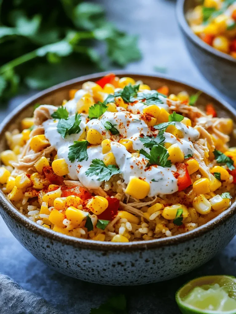 The Easy Street Corn Chicken Rice Bowl is a versatile recipe that can easily adapt to your preferences or whatever you have on hand. Whether you’re cooking for a family of four or just yourself, this dish can be scaled up or down, making it a perfect solution for meal prep or a spontaneous dinner. The combination of flavors—sweet corn, tender chicken, and a tangy dressing—creates a satisfying harmony that is hard to resist. Plus, it takes minimal time to prepare, allowing you to enjoy your evening rather than spending it in the kitchen.