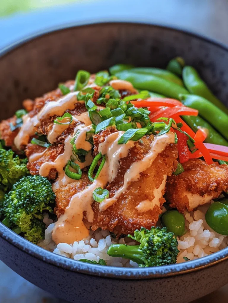 If you're searching for a dish that combines vibrant flavors, eye-catching presentation, and wholesome nutrition, look no further than the Bang Bang Chicken Bowl. This delightful meal is a feast for both the eyes and the palate, showcasing tender chicken, colorful vegetables, and fragrant rice, all beautifully drizzled with a creamy and spicy Bang Bang sauce. It not only satisfies hunger but also offers a burst of flavors that will make your taste buds dance.