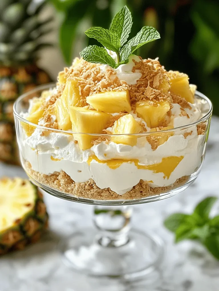 As the temperatures rise and the days grow longer, there’s nothing quite like a refreshing dessert to cool you down and lift your spirits. Enter the *Tropical Bliss: No Bake Pineapple Cream Dessert*, a delightful treat that embodies the essence of summer in every bite. This dessert's appeal lies not only in its tropical flavors but also in its creamy, luscious texture that makes it a true crowd-pleaser. Imagine digging into a chilled, light dessert that transports you to a sun-soaked beach with each spoonful—this is the magic of the Tropical Bliss.