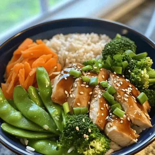 The Teriyaki Chicken Rice Bowl is a beloved dish that combines tender, flavorful chicken with a vibrant assortment of vegetables, all served over a bed of fluffy rice. Originating from Japan, teriyaki translates to “grilled” or “broiled” in reference to the cooking method used for the chicken, while the term also encompasses the rich, glossy sauce that defines this dish. The origins of teriyaki can be traced back to the 17th century, when Japanese cooks began to experiment with grilling meat and glazing it with a sweet soy-based sauce. Today, the Teriyaki Chicken Rice Bowl has transcended its traditional roots, becoming a staple in kitchens around the world.
