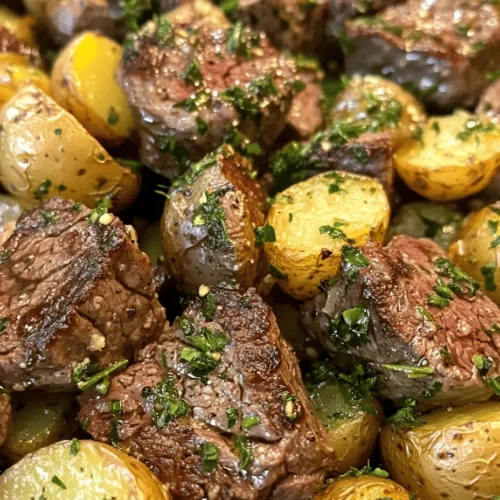 Are you ready to elevate your weeknight dinners with a dish that’s packed with flavor yet incredibly simple to prepare? Look no further than the Garlic Butter Steak and Potatoes Skillet. This delightful recipe brings together the mouthwatering combination of tender steak, crispy baby potatoes, and aromatic herbs, all infused in rich, buttery goodness. It’s a one-pan meal that not only tantalizes the taste buds but also simplifies the cooking process for busy home cooks.