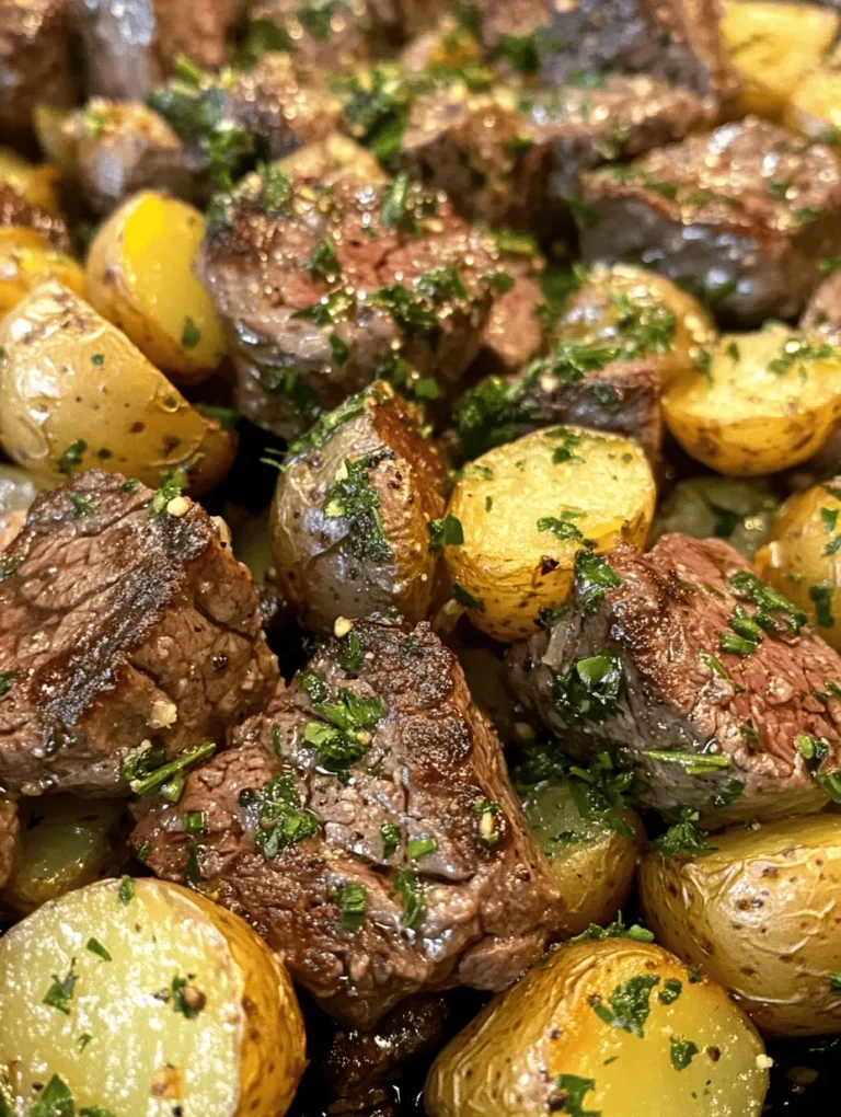 Are you ready to elevate your weeknight dinners with a dish that’s packed with flavor yet incredibly simple to prepare? Look no further than the Garlic Butter Steak and Potatoes Skillet. This delightful recipe brings together the mouthwatering combination of tender steak, crispy baby potatoes, and aromatic herbs, all infused in rich, buttery goodness. It’s a one-pan meal that not only tantalizes the taste buds but also simplifies the cooking process for busy home cooks.