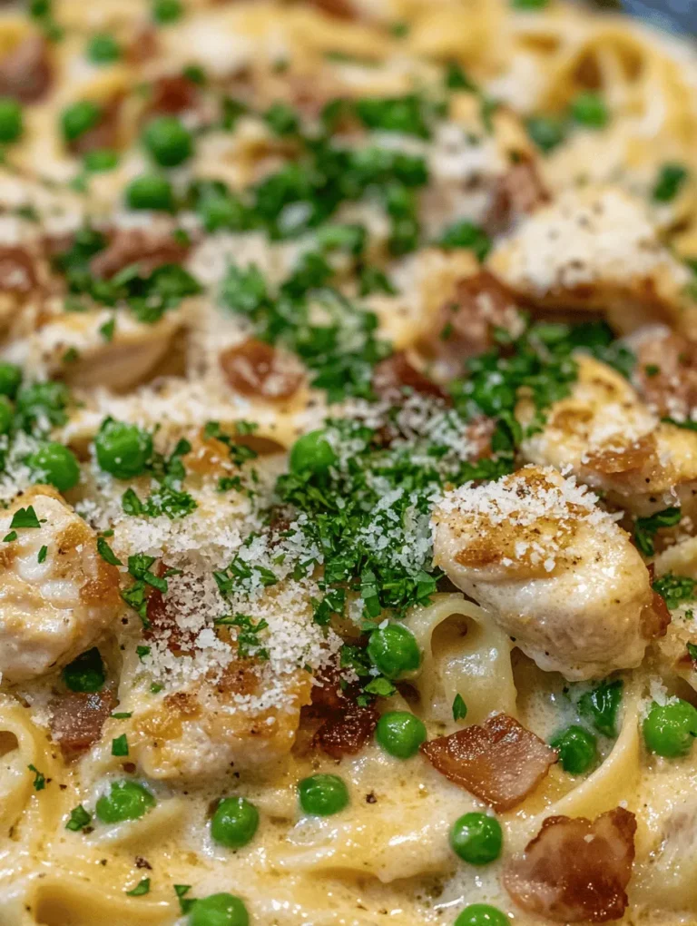Chicken Carbonara is a beloved Italian dish that has captured the hearts and taste buds of food lovers around the world. This creamy pasta dish is synonymous with comfort food, offering a delightful combination of rich flavors and satisfying textures. With its roots deeply embedded in Italian culinary tradition, Chicken Carbonara stands out as a family favorite, perfect for weeknight dinners or special gatherings alike. This dish is not only quick to prepare but also provides a hearty meal that brings everyone to the table.
