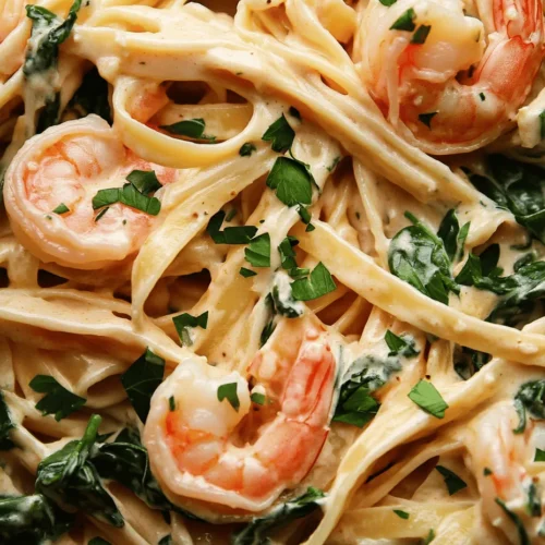 If you're in search of a dish that combines elegance with simplicity, look no further than Creamy Garlic Shrimp Pasta. This delightful meal has earned its place in the hearts of home cooks and food enthusiasts alike. It’s a perfect choice for a quick weeknight dinner, a romantic date night, or even a sophisticated dish to impress your guests at a dinner party. With its rich, creamy sauce enveloping perfectly cooked pasta, succulent shrimp, and a hint of freshness from spinach, every bite is a celebration of flavor.