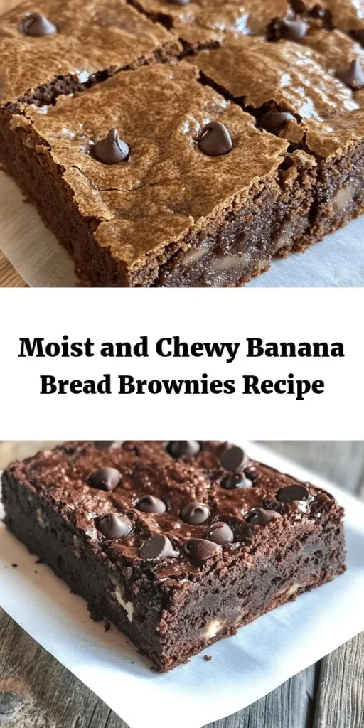 Indulge in the best of both worlds with these Banana Bread Brownies! Combining the moistness of banana bread and the rich chocolate flavor of brownies, this irresistible dessert is made with ripe bananas, applesauce, and a touch of coconut oil. Easy to whip up, these brownies bake to perfection in just 25-30 minutes. Enjoy them warm or chilled, and don’t forget to add walnuts or chocolate chips for that extra crunch. Perfect for any occasion!