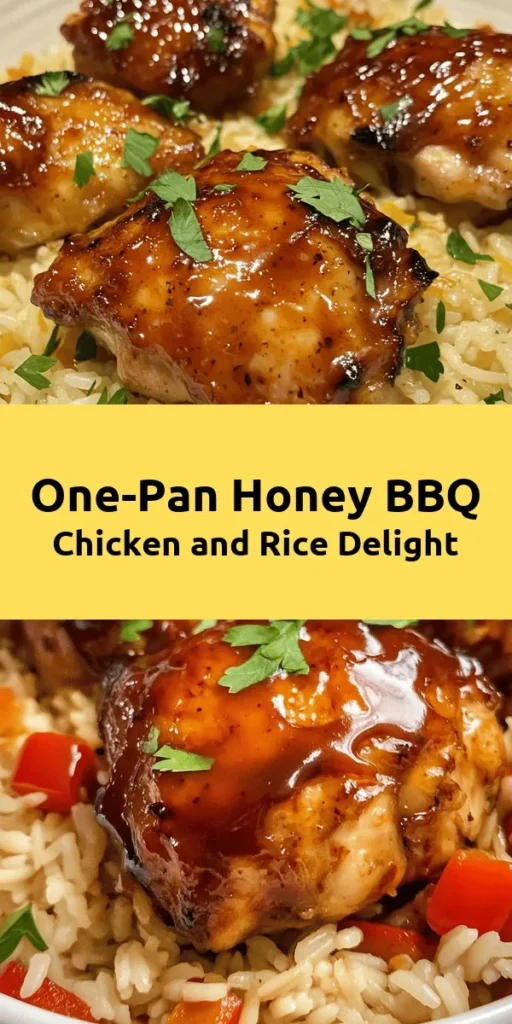 Discover the ultimate weeknight meal with this One-Pan Honey BBQ Chicken Rice! This dish combines tender marinated chicken thighs, fragrant rice, and colorful veggies for a comforting and delicious dinner. With just one pan, enjoy the ease of cooking and cleanup while savoring the sweet and smoky flavors. Perfect for busy evenings, it takes only about an hour to prepare and serves four. Make it your go-to family favorite today!