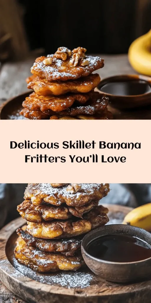 Indulge in these Heavenly Skillet Banana Fritters that are pure comfort food! Perfect for breakfast or dessert, this easy recipe combines ripe bananas with a fluffy batter, creating golden-brown fritters that are crispy on the outside and soft on the inside. With just a handful of ingredients, including walnuts for a delightful crunch, dust them with powdered sugar and serve warm with maple syrup for a delicious treat. Ready in just 30 minutes!