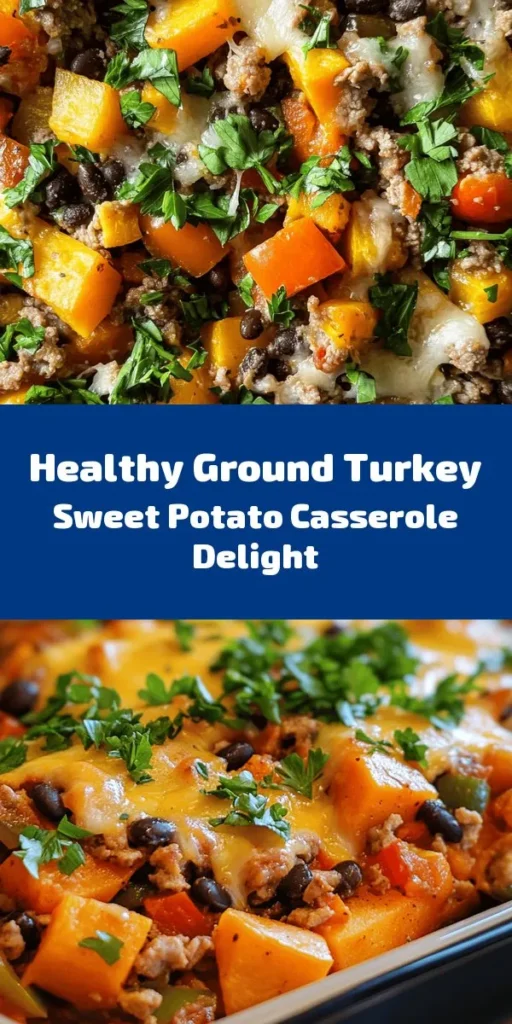 Looking for a delicious and healthy dinner idea? Try this Ground Turkey Sweet Potato Casserole! Loaded with lean turkey, savory sweet potatoes, colorful veggies, and topped with melty cheddar cheese, this dish is both satisfying and nutritious. It's easy to make in just one pot and perfect for the whole family. Bake until bubbly and golden, then enjoy the delightful flavors of spices and fresh herbs. Perfect for weeknight meals!