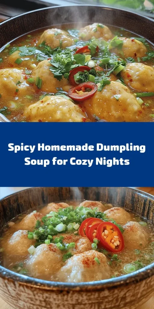 Warm up your day with this Authentic Spicy Dumpling Soup! Packed with homemade dumplings filled with ground pork, green onions, ginger, and garlic, this delicious dish is perfect for any occasion. The dumplings are simmered in a flavorful chicken broth enhanced with soy sauce and a kick of chili paste. Garnished with fresh cilantro and sliced red chili, it’s a comforting bowl of goodness waiting to be savored. Perfect for sharing with family or friends!