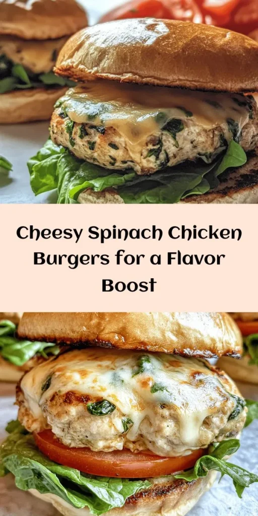Indulge in these flavorful White Cheddar and Spinach Chicken Burgers! Made with ground chicken, fresh spinach, and creamy white cheddar, this healthy twist on a classic will impress everyone. Simply mix, form patties, and cook until golden brown. Serve them on whole wheat buns with your favorite toppings for a delicious meal in just 30 minutes. Perfect for a quick weeknight dinner or a weekend BBQ. Try this recipe for a tasty and nutritious burger night!