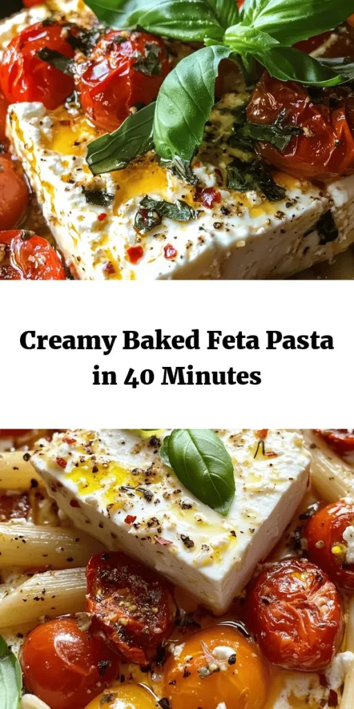 Get ready to indulge in a deliciously easy Baked Feta Pasta Delight! This mouthwatering dish combines al dente pasta with creamy baked feta, juicy cherry tomatoes, and fragrant garlic for a truly satisfying meal. Simply toss ingredients, bake until bubbly, and mix with pasta for a gourmet experience at home. Perfect for weeknight dinners or impressing guests. Don’t forget to garnish with fresh basil and Parmesan for an extra touch!