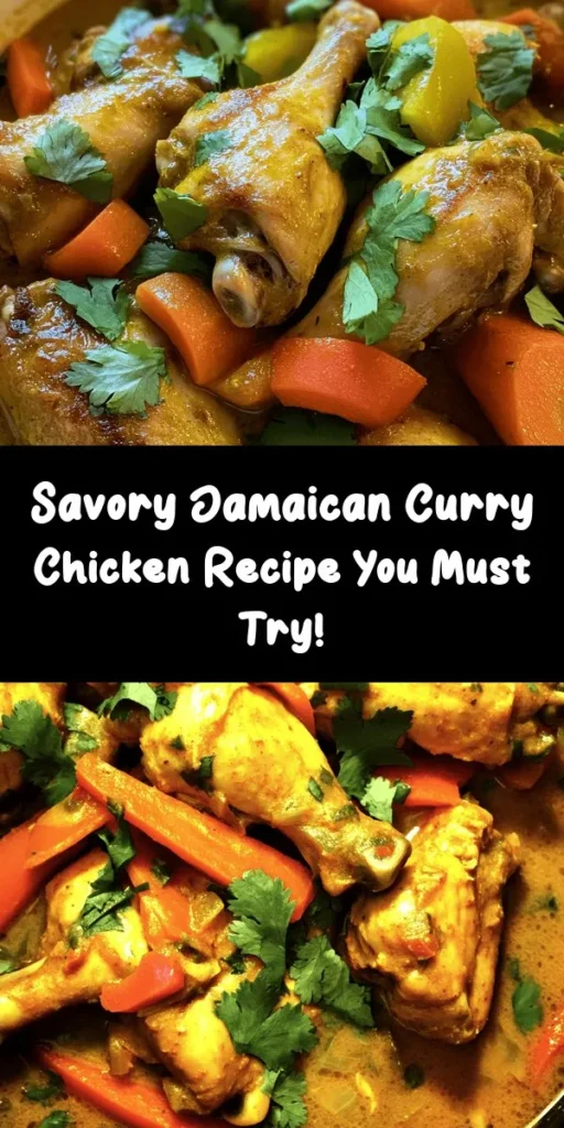 Dive into a taste of paradise with this authentic Jamaican Curry Chicken recipe! Featuring tender chicken marinated in a blend of Jamaican curry powder and spices, this dish is bursting with flavor. Sauté colorful veggies, simmer everything to perfection, and finish with fresh cilantro. Serve it over rice and peas or with dumplings for a complete Jamaican experience. Perfect for family dinners or impressing guests, this recipe brings island vibes right to your kitchen!