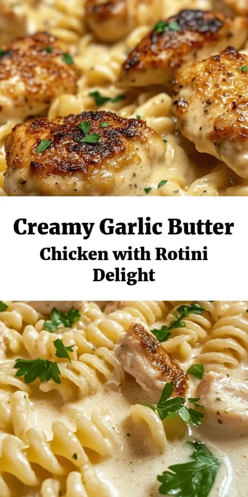 Indulge in the creamy goodness of garlic butter chicken and rotini in Parmesan sauce! This quick and easy recipe features tender chicken pieces cooked in a rich, flavorful sauce made with garlic, heavy cream, and plenty of Parmesan cheese. Ready in just 30 minutes, it’s a perfect weeknight dinner that the whole family will love. Don’t forget to garnish with fresh parsley for an extra pop of flavor! Enjoy this delicious comfort food tonight!