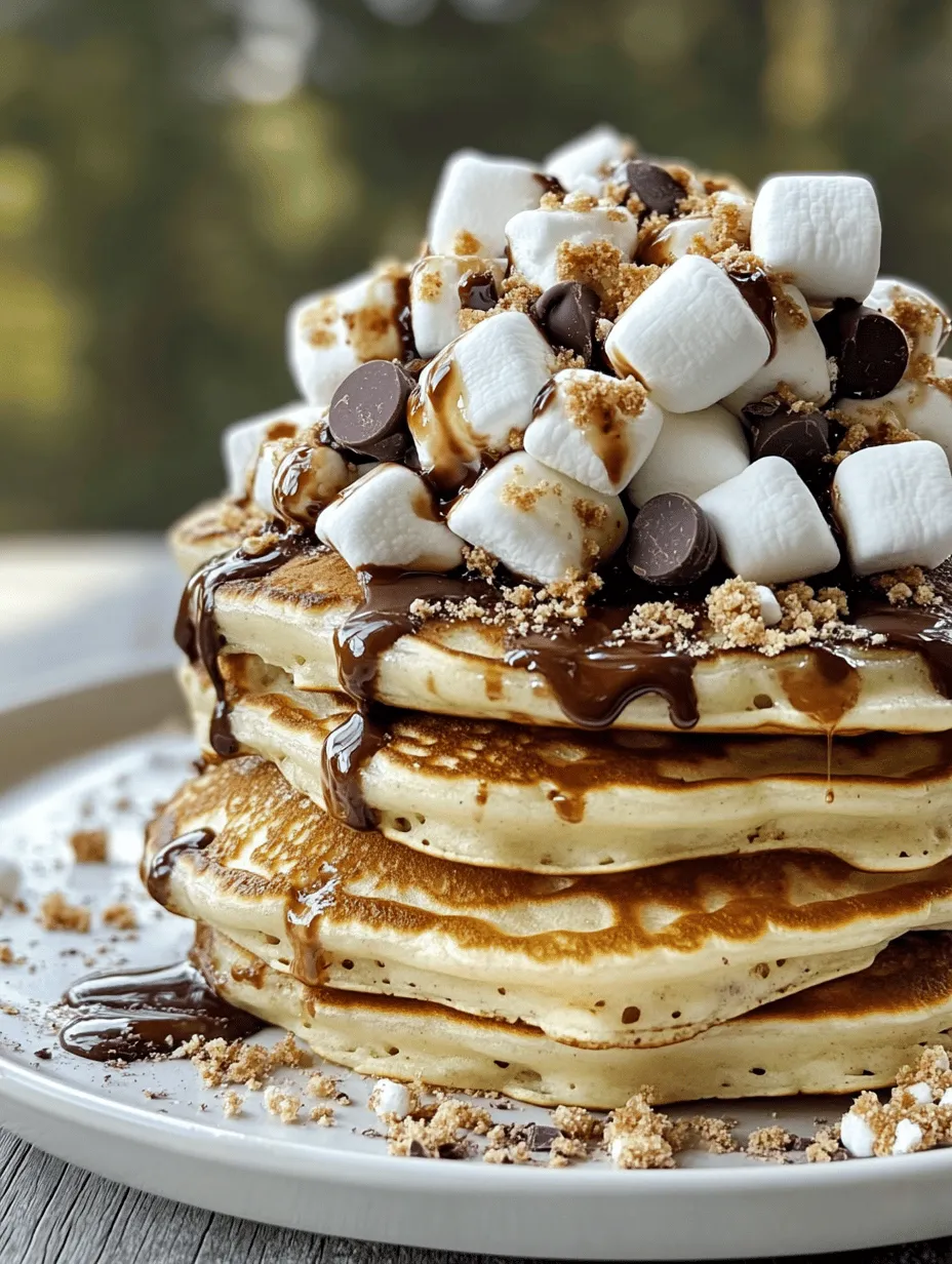 Imagine waking up on a lazy weekend morning, the sun streaming through your kitchen window, and the enticing aroma of freshly cooked pancakes wafting through the air. Now, picture those pancakes infused with the nostalgic flavors of classic campfire s’mores—crispy graham cracker crumbs, gooey marshmallows, and rich chocolate. Welcome to the world of S’mores Pancakes, a delightful breakfast treat that merges the beloved elements of s’mores with fluffy, mouthwatering pancakes.