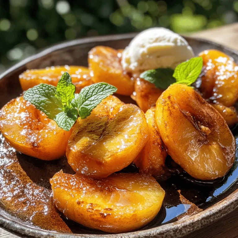 As the crisp air of autumn settles in, the market stalls brim with fruit that embodies the season’s rich flavors. Among these treasures, peaches stand out with their sweet, juicy flesh and fragrant aroma. One delightful way to enjoy these seasonal gems is by creating *Pan-Fried Peaches Delight*, a simple yet luxurious dessert that transforms fresh peaches into a warm, caramelized treat. This recipe is not only a celebration of the peach's natural sweetness but also an enticing way to showcase the flavors of fall.