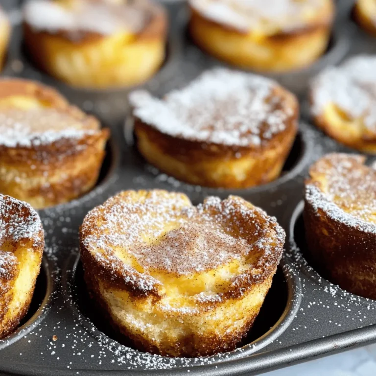French toast has long been a beloved breakfast staple, celebrated for its comforting flavors and simple preparation. Traditionally made by soaking slices of bread in a mixture of eggs and milk, then frying them to golden perfection, this dish evokes feelings of home and warmth. However, as culinary creativity flourishes, the classic recipe has evolved into various delightful iterations. One such innovation is the creation of Cinnamon Sugar French Toast Muffins—a charming twist that captures the essence of French toast while presenting it in a convenient, portable muffin form.