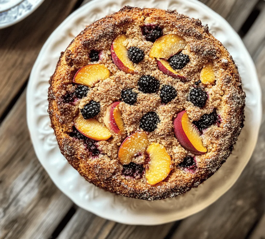If you're in search of a delicious and visually striking dessert to impress your friends and family, look no further than the Peach Blackberry Coffee Cake Delight. This delightful treat combines the juicy sweetness of ripe peaches with the tartness of blackberries, resulting in a flavor profile that is both refreshing and satisfying. The cake itself is light and fluffy, providing the perfect backdrop for the vibrant fruit, making it an ideal choice for brunches, afternoon teas, or any gathering that calls for a touch of sweetness.