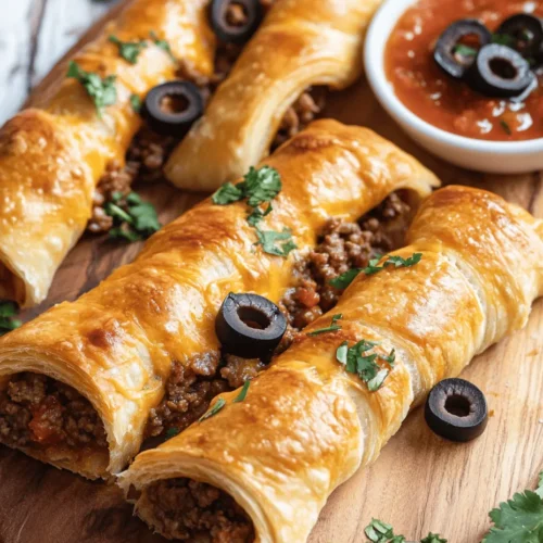 If you're in search of a delicious and easy-to-make snack or appetizer, look no further than Cheesy Taco Sticks! This innovative dish combines the beloved flavors of tacos with the gooey goodness of cheese, all wrapped in a flaky crescent roll. Perfect for game nights, parties, or a quick family dinner, these cheesy taco sticks are sure to become a staple in your cooking repertoire. The beauty of this recipe lies not only in its mouthwatering taste but also in its versatility. You can easily swap ground beef for ground turkey for a lighter option, or customize the toppings to suit your taste preferences.