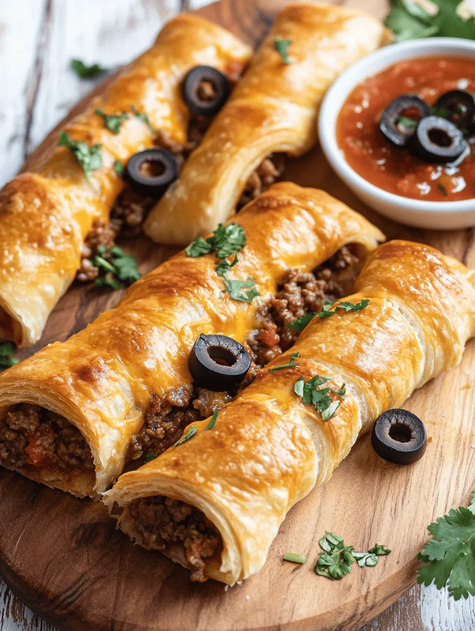 If you're in search of a delicious and easy-to-make snack or appetizer, look no further than Cheesy Taco Sticks! This innovative dish combines the beloved flavors of tacos with the gooey goodness of cheese, all wrapped in a flaky crescent roll. Perfect for game nights, parties, or a quick family dinner, these cheesy taco sticks are sure to become a staple in your cooking repertoire. The beauty of this recipe lies not only in its mouthwatering taste but also in its versatility. You can easily swap ground beef for ground turkey for a lighter option, or customize the toppings to suit your taste preferences.