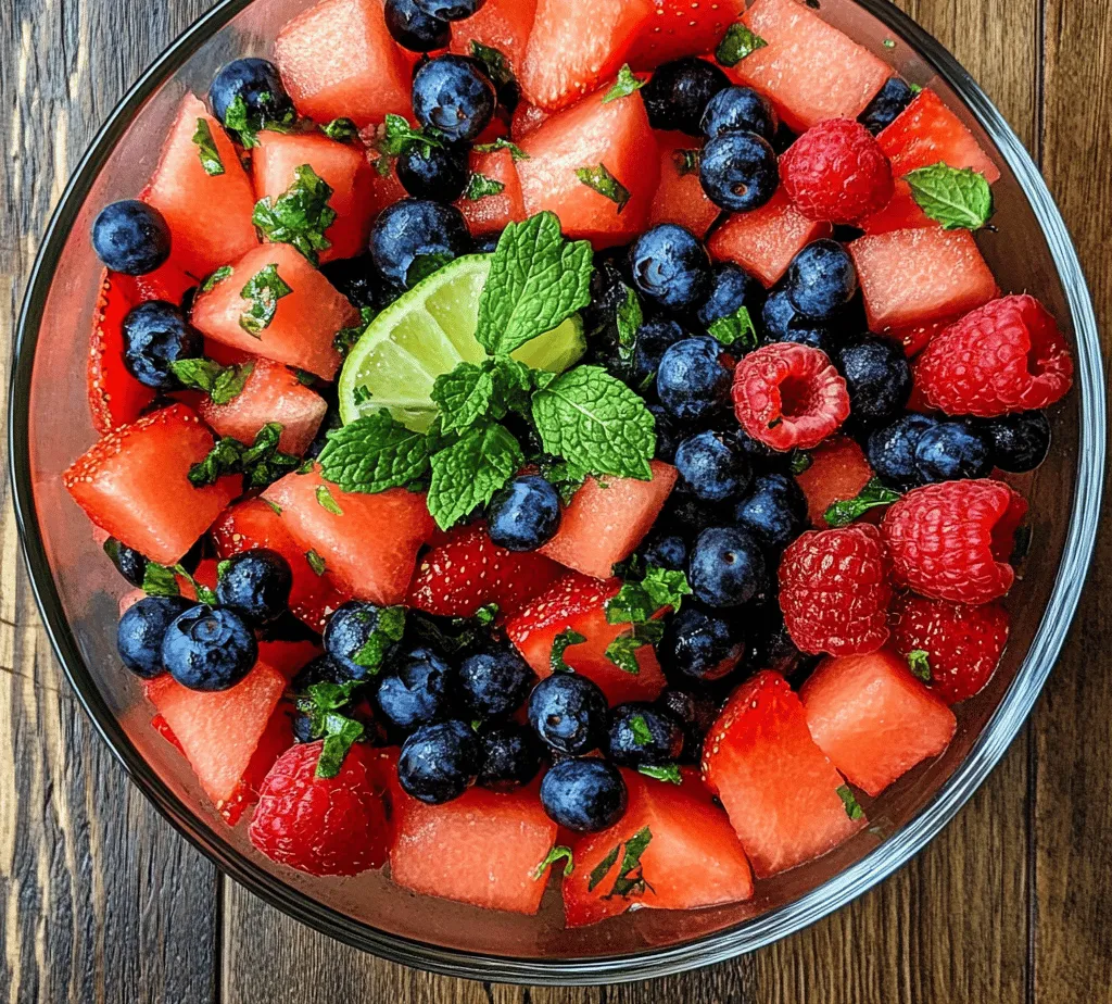 The Watermelon Berry Bliss Salad is a celebration of the summer season, showcasing an array of fresh fruits known for their vibrant colors and delicious flavors. Each ingredient contributes not only to the salad's appealing appearance but also to its health benefits. Let's dive into the key components of this delightful salad.