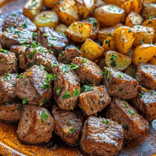 Garlic Butter Steak Bites and Potatoes is a delightful dish that perfectly marries the rich, savory flavors of tender steak with the comforting heartiness of baby potatoes. This dish is not only delicious but also incredibly versatile, making it suitable for a quick weeknight dinner or a special occasion. With its vibrant flavors and appealing presentation, it’s sure to impress family and friends alike.