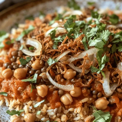 Koshari is more than just a dish; it’s a symbol of Egyptian culinary heritage, a hearty and satisfying meal that brings comfort to many. Revered as the national dish of Egypt, Koshari embodies the spirit of Egyptian street food, reflecting the country’s rich history and diverse culture. This beloved meal combines a variety of ingredients, creating a harmonious blend of flavors and textures that appeal to a wide range of dietary preferences, from vegans to meat-lovers alike.