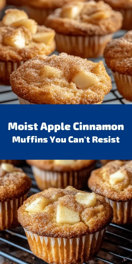 Indulge in the warm, comforting flavors of these irresistible moist apple cinnamon muffins! Perfect for breakfast or a snack, this easy recipe features diced apples and a sprinkle of cinnamon sugar on top. With simple ingredients like flour, eggs, and butter, you'll have delightful muffins ready in just 40 minutes. Great for sharing or enjoying on your own, these treats are sure to be a hit in your home. Bake a batch and savor the deliciousness!