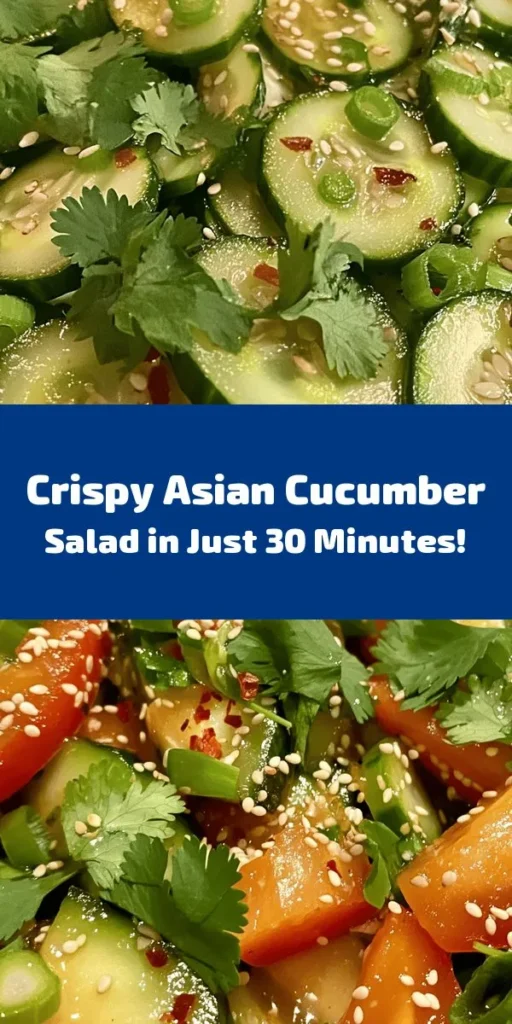 Discover the refreshing taste of this Crunchy Asian Cucumber Salad, perfect for any occasion! Made with crisp cucumbers tossed in a zesty dressing of rice vinegar, soy sauce, sesame oil, and a hint of ginger, it’s an easy-to-make side dish. Drizzled with honey (or maple syrup for vegan friends), sprinkled with sesame seeds, and topped with vibrant green onions and fresh herbs, this salad offers delightful crunch and flavor. Enjoy it immediately or let it marinate for extra deliciousness!