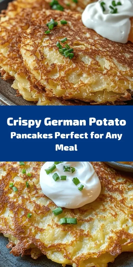 Try these delightful German Potato Pancakes, a perfect blend of crispy and tender! Made from fresh grated potatoes and onions, mixed with eggs and just the right seasonings, they’re fried to golden perfection. Serve them hot with a dollop of sour cream and applesauce for a delicious treat that impresses every time. Ready in just 35 minutes, these pancakes make an excellent side dish or a tasty snack. Enjoy a taste of Germany right at home!