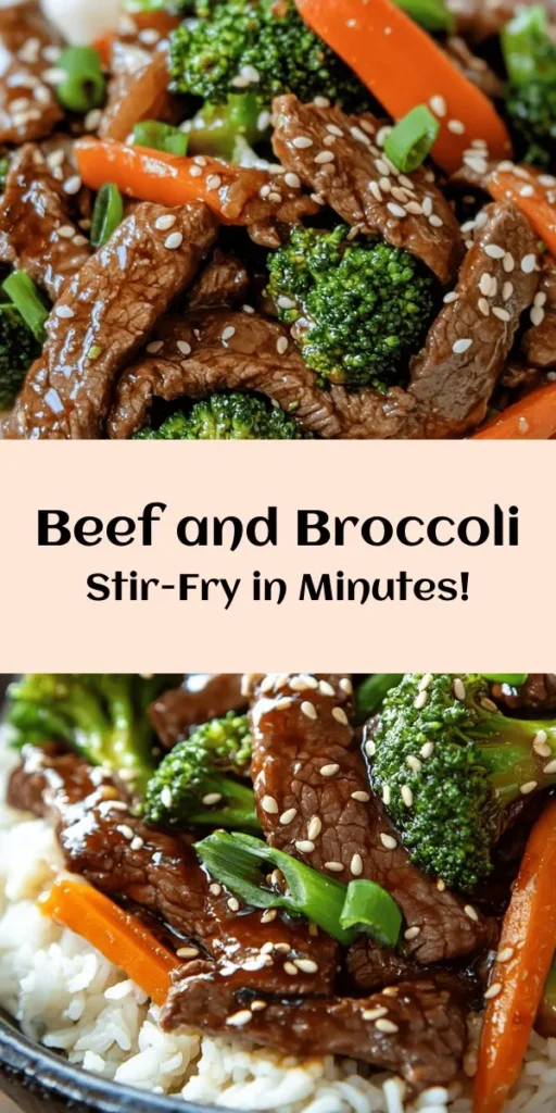 Whip up a deliciously quick and easy Wok-Tossed Beef and Broccoli Delight in just 30 minutes! This savory dish features tender marinated beef, vibrant broccoli, and colorful carrots sautéed to perfection. Paired with a flavorful sauce of soy and oyster sauce, it’s perfect over rice or noodles. Great for busy weeknights, this recipe serves four and is sure to impress your family with its tasty goodness. Don’t forget to garnish with sesame seeds and green onions for that extra touch!