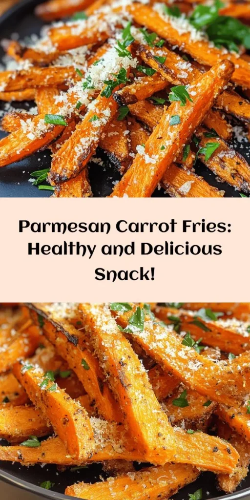 Elevate your snacking game with these delicious Parmesan Roasted Carrot Fries! Perfectly seasoned with garlic, onion powder, and smoked paprika, these carrot fries are crispy, cheesy, and full of flavor. Simply toss sliced carrots in olive oil and Parmesan, roast them until golden, and enjoy a healthier alternative to traditional fries. Ready in just 35 minutes, they make a delightful side dish or a tasty appetizer. Don’t forget to garnish with fresh parsley for that extra touch!